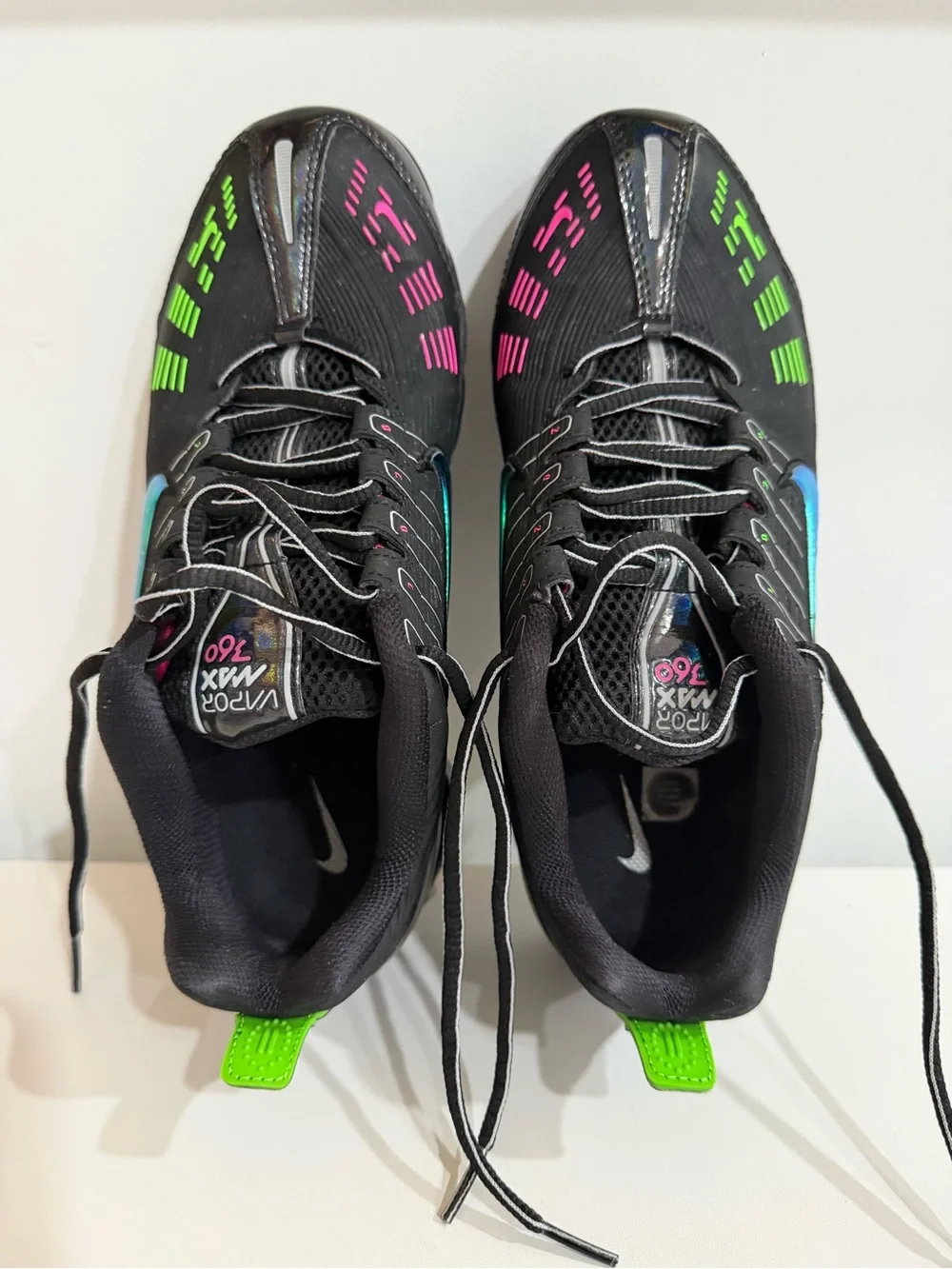 Nike Black Sneakers with Neon Green and Pink Accents
